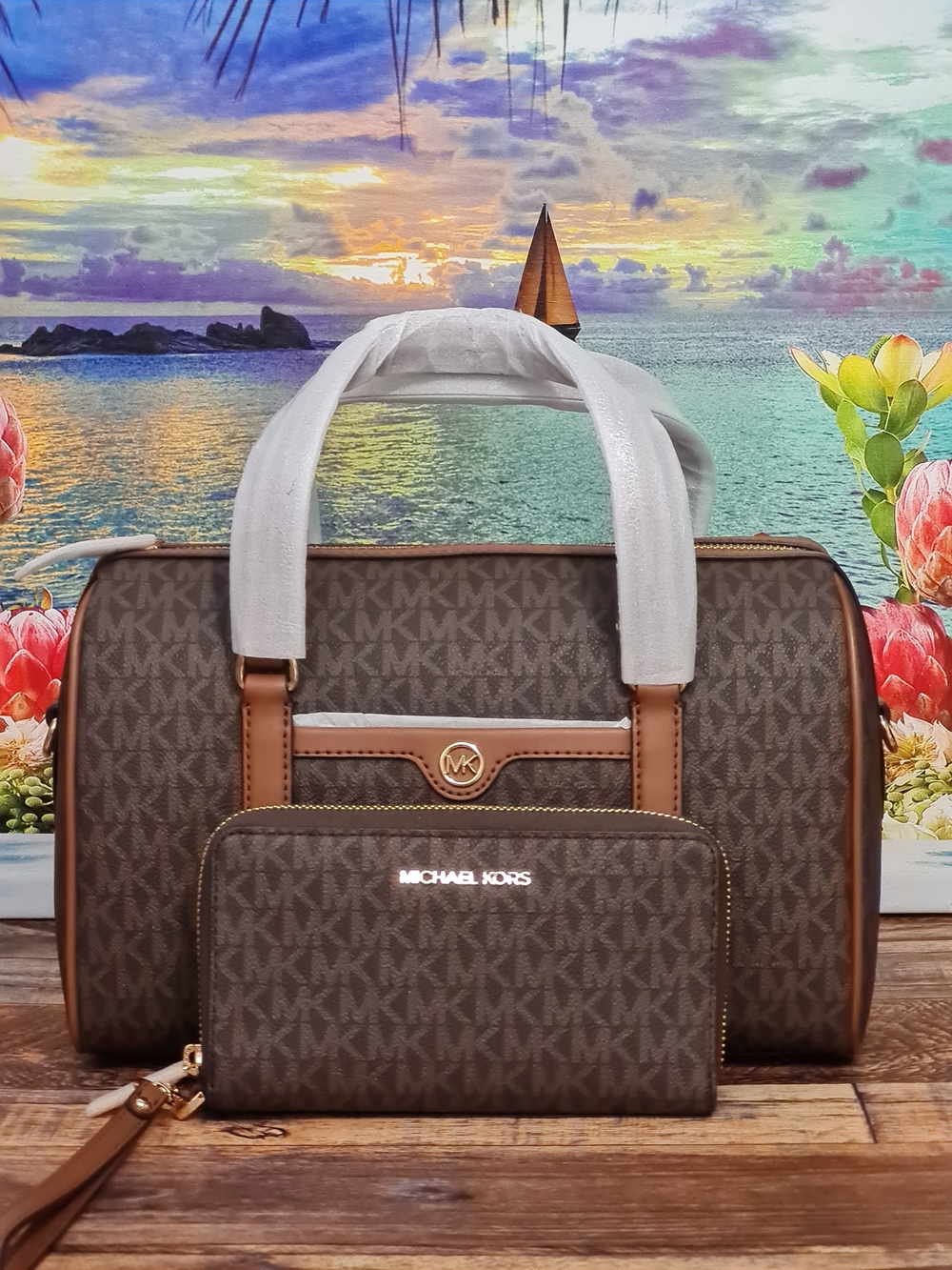Michael Kors Duffle Satchel And Wallet Set